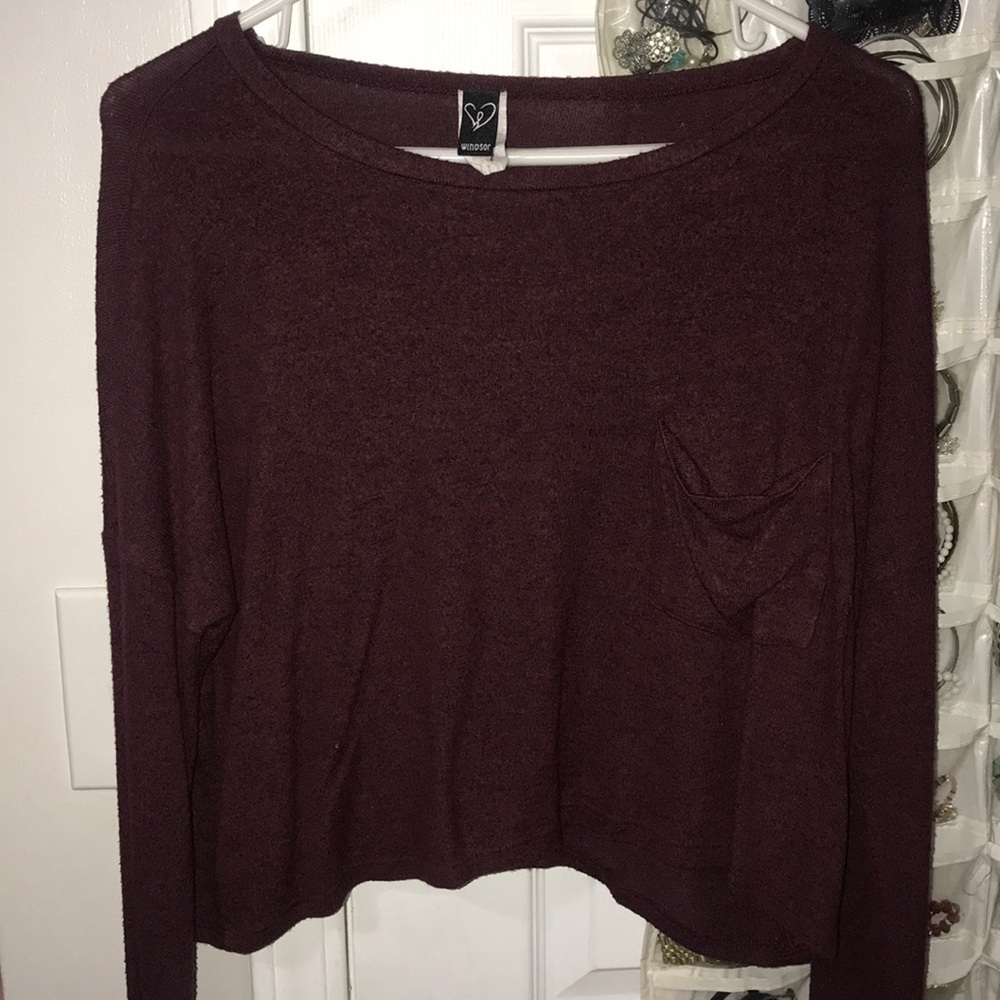 MAROON CROPPED TOP